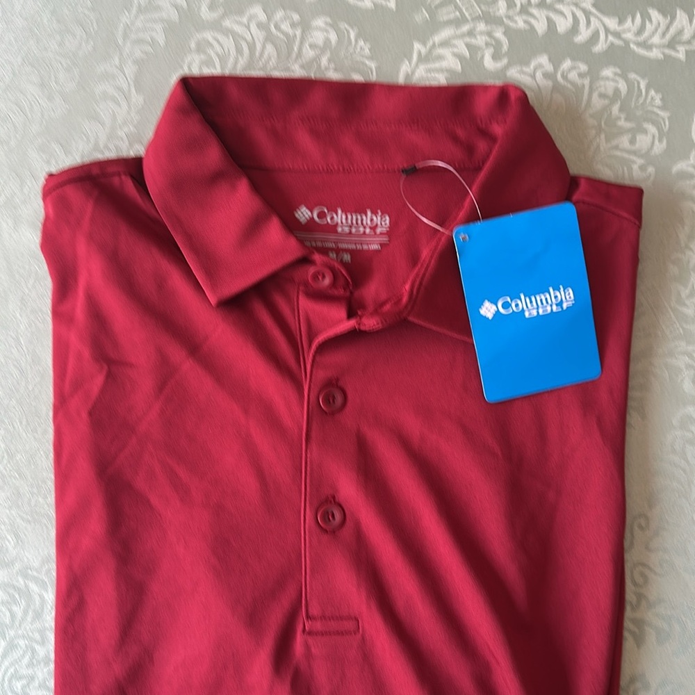 Columbia Golf Men's Omni-Wick Drive Polo in Dark Red / Wine  Size M